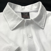 2024男生纯棉质感t恤纯白衬衫男夏季短袖polo衫重磅翻领男士