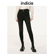 indicia黑色紧身牛仔裤女小脚，铅笔裤秋冬季时尚标记女装