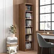 书架落地窄缝小书柜简易卧室客厅靠墙夹缝转角置物架实木色收