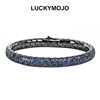 luckymojo925纯银手链男款小众，锆石镶嵌蛇纹，手镯软女轻奢高级感