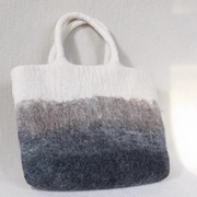 尼泊尔手工羊毛毡自然调色盘手提包平板，包文艺(包文艺)水墨画托特包妈咪(包妈咪)包