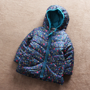 E419 童装74-80码儿童冬季棉袄拉链衫带帽棉衣女童冬季外贸