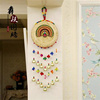 云南丽江特色民族风家居客厅，风铃挂件刺绣孔雀，竹编装饰画墙面挂饰