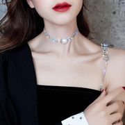 满钻珍珠项圈女日韩网红短款项链脖子，饰品choker颈带性感锁骨链