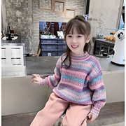 女童毛衣2023韩版洋气加绒加厚上衣宝宝秋冬装儿童针织毛线衫