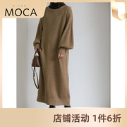 SELECT MOCA 简约风长袖圆领针织连衣裙堆堆袖女日本直邮30001420