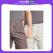 香港直邮潮奢asos男士save设计斜纹棉布直筒棕色浅褐色短裤(2)