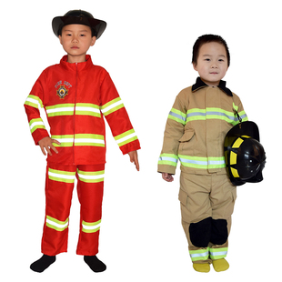 消防员儿童演出服职业角色，扮演服装幼儿园舞台表演cosplay衣服