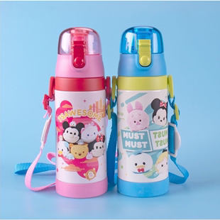 迪士尼wd-3462轻量化抽真空，保温瓶学生儿童水壶，防漏直饮水杯