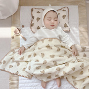 婴儿盖毯纯棉纱布豆豆毯宝宝，小毯子新生儿，包巾夏季薄款儿童空调被