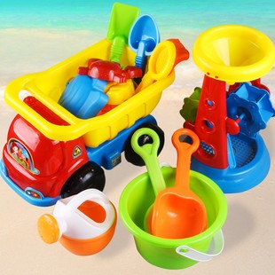 儿童沙滩玩具车套装，水桶挖沙铲子玩沙海边宝宝小男女孩工具决明子
