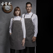 围裙家用厨房男女韩版时尚工作服定制logo防油中餐厅烘焙咖啡围裙