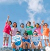 儿童糖果色短袖t恤亲子套装幼儿园表演班服小学生运动会彩色班服