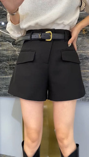 2023欧洲站秋冬季洋气时尚，中高腰设计a字翻口袋显瘦短裤欧货