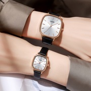 复古简约韩版长方形一对情侣，皮带手表女士时尚，石英真皮国产腕表
