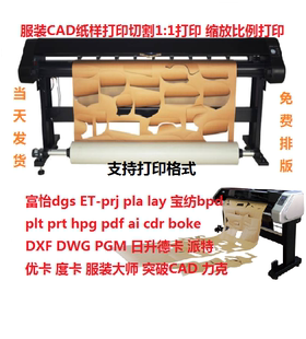 服装纸样打印cad图纸打印富怡学习版格式转换prjf转aidxfprj转pdf