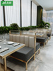 轻奢风西餐厅不锈钢卡座沙发网红主题火锅烤肉店茶餐厅桌椅组合