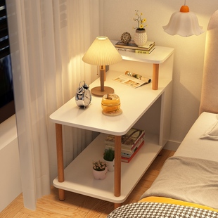 床头柜子置物架现代简约极窄小型简易实木卧室网红床边柜收纳替代
