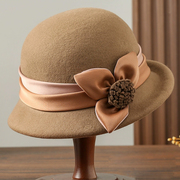 女士洋气礼帽，冬季女式帽子时尚，潮帽秋冬中老年贝雷帽女款2023