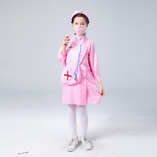 儿童小医生服装护士服女孩，过家家白大褂表演服幼儿园宝角色扮演男
