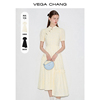 vegachang新中式连衣裙，女2024年夏季国风，提花不规则气质长裙