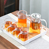 玻璃茶具套装功夫茶杯简约现代泡红茶壶茶盘家用办公室会客厅小套