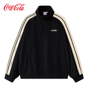 coca-cola可口可乐外套男2024春秋季条纹，衣服潮牌情侣夹克