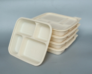 玉米淀粉一次性可降解餐盒分格带盖商务团餐外打包快餐饭盒可微波