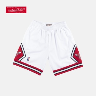 复古球裤SW 公牛队1997-98赛季白色主场短裤 NBA-Mitchellness