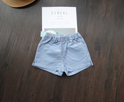 韩版品牌童装夏季女童洗水弹力牛仔短裤浅蓝色烫金软牛仔热裤