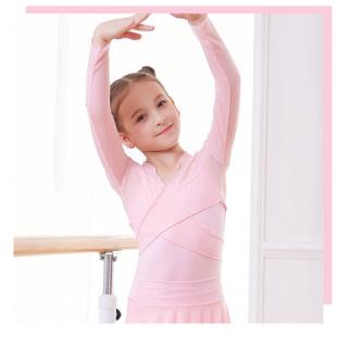 女童芭蕾舞外套夏季披肩弹力，儿童舞蹈服长袖，上衣幼儿黑白色练功服