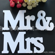 mr&mrs婚礼用品木质英文，字母摆件婚礼道具weddingsignpvc