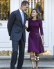 西班牙王后凯特王妃同款紫色，连衣裙女春秋，时尚名媛气质通勤ol遮肚
