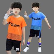 男童夏装短袖套装，3-4-5-6-7-8-9-10-11岁小孩薄款运动球服两件套