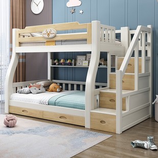 多功能全实木上下床高低床儿童房榉木子母床幼儿园上下铺双层床