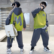 秋季男童运动套装2023潮男孩卫衣卫裤8小学生两件套酷帅10岁韩版9