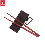 户外野营餐具旅行便携折叠筷子实木筷子，筷收纳便携袋装