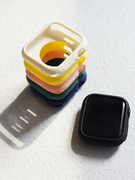 适用于AppleWatch苹果手表S8保护壳iwatch7保护套SE/6/5/4表套表盘硅胶糖果女软壳边框防刮表壳半包轻薄防摔