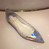 !水钻透明平底鞋，女尖头仙女风，水晶鞋满天星银色单鞋婚鞋