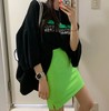 韩国东大门23夏季防走光荧光绿色修身显瘦高腰紧身包臀半身裙短裙