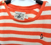 小熊羊绒衫学院风橘色，条纹肩扣女款外套毛衣155-160-165