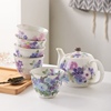 日本ceramic蓝美浓烧陶瓷茶壶茶杯套装家用滤网茶具精致新年礼物