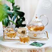那些时光欧式茶具花茶杯，套装精致英式下午茶具耐高温玻璃花茶壶