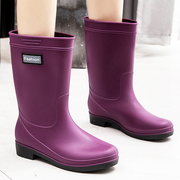 中筒时尚防水鞋保暖雨鞋雨靴，女冬季高筒，防滑套鞋成人工作胶鞋水靴