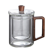 容山堂耐热玻璃杯带盖大容量，茶水分离过滤泡茶杯，男女办公花茶水杯