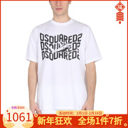 Dsquared2男装logo标志印花棉质修身短袖T恤