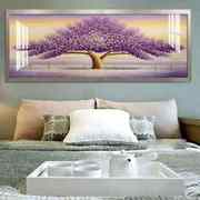 5d钻石画简约紫色爱情树，十字绣贴钻客厅卧室情侣钻石绣床头画