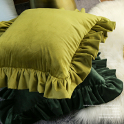 欧式沙发靠垫客厅高档奢华靠枕套，荷叶边美式复古沙发靠背抱枕家用