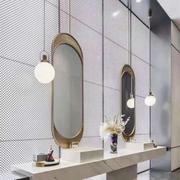 吊杆椭圆形镜子浴室镜洗手间，卫浴镜椭圆镜酒店，天花板吊镜发光镜