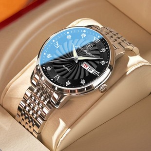 瑞士品牌男士手表，防水夜光日历全自动机械表超薄高端商务石英腕表